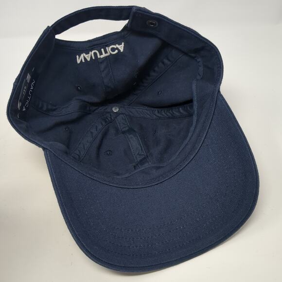 Nautica Slideback Baseball Cap Blue One Size Adjustable Embroidered Vented Holes - Picture 7 of 9